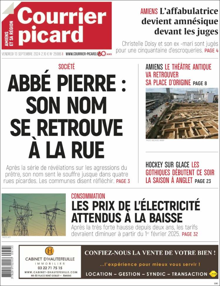 Portada de Courrier Picard (Francia)