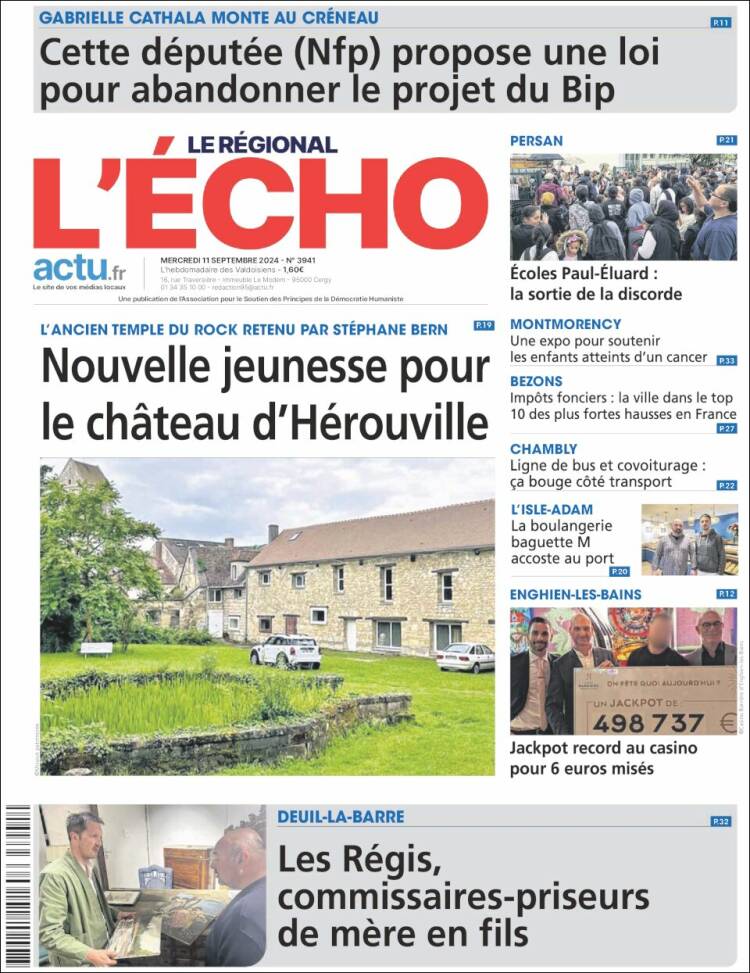 Portada de L'Echo de la Haute-Vienne (Francia)