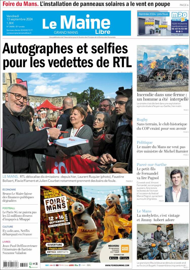 Portada de Le Maine Libre (Francia)