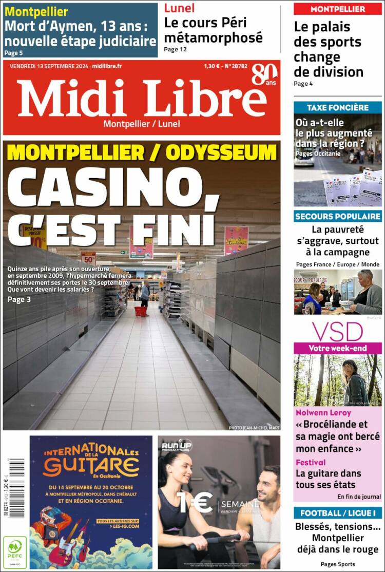 Portada de Midi Libre (Francia)