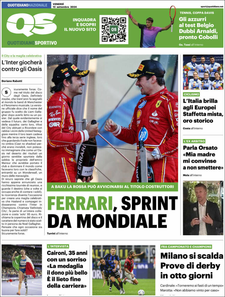 Portada de Quotidiano Sportivo (Italia)