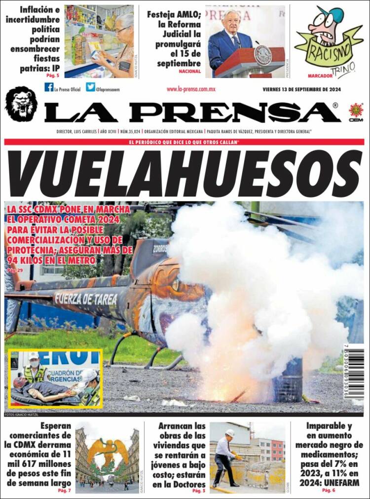 Portada de La Prensa (México)