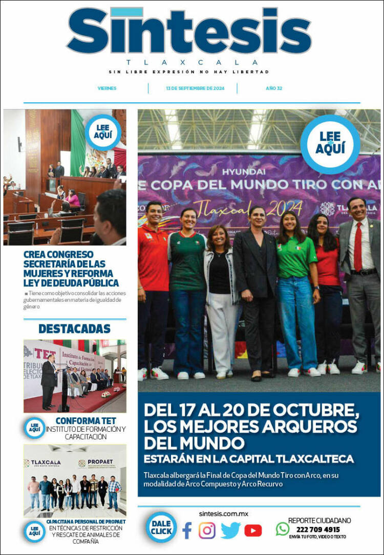 Portada de Síntesis de Tlaxcala (México)