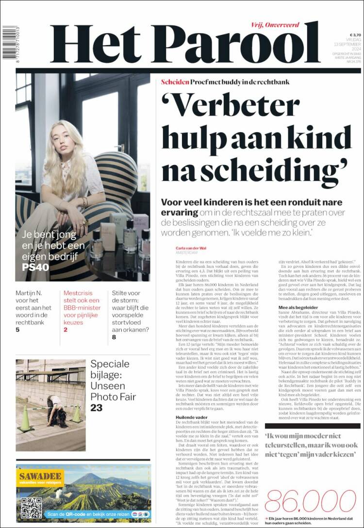 Portada de Het Parool (Pa&iacute;ses Bajos)