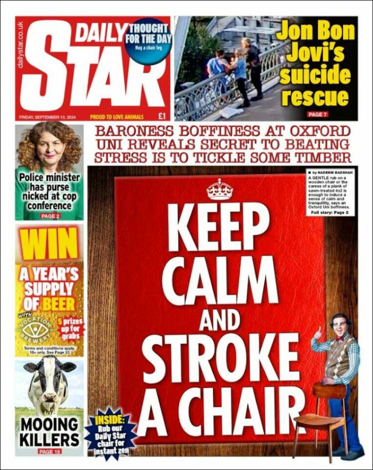 Portada de Daily Star (Reino Unido)