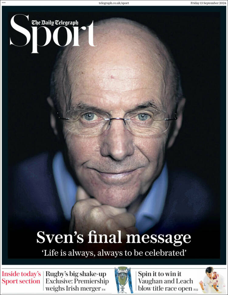 Portada de Telegraph Sport (Reino Unido)