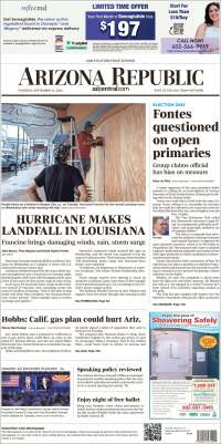 Portada de Arizona Republic News (USA)