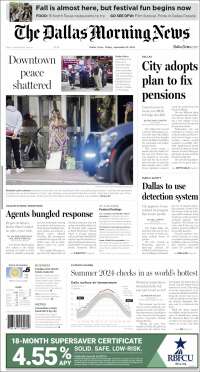 Portada de Dallas Morning News (USA)