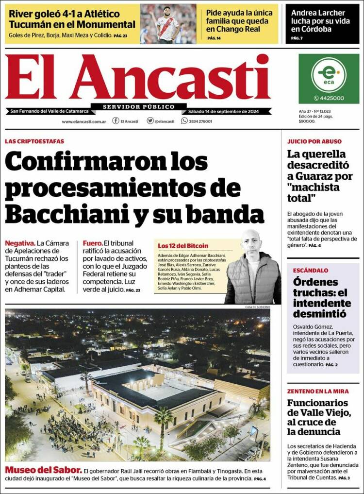 Portada de El Ancasti (Argentina)