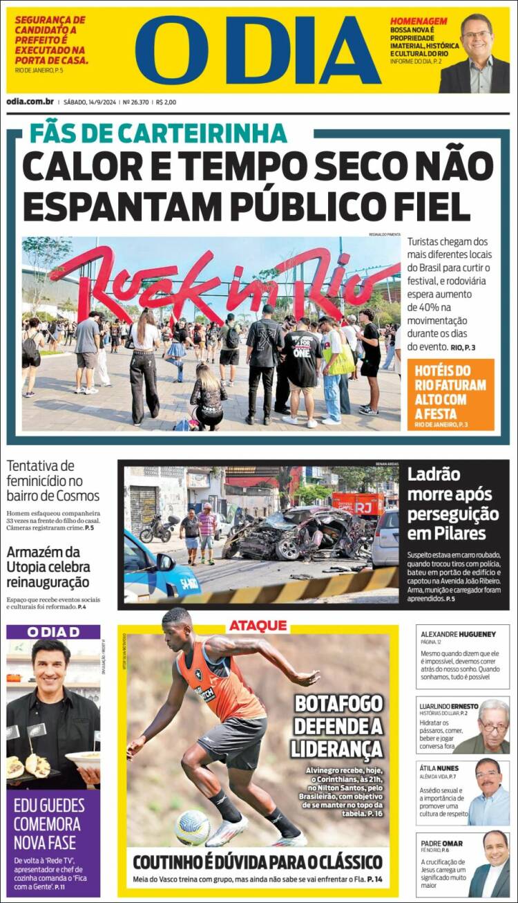 Portada de O Dia (Brasil)