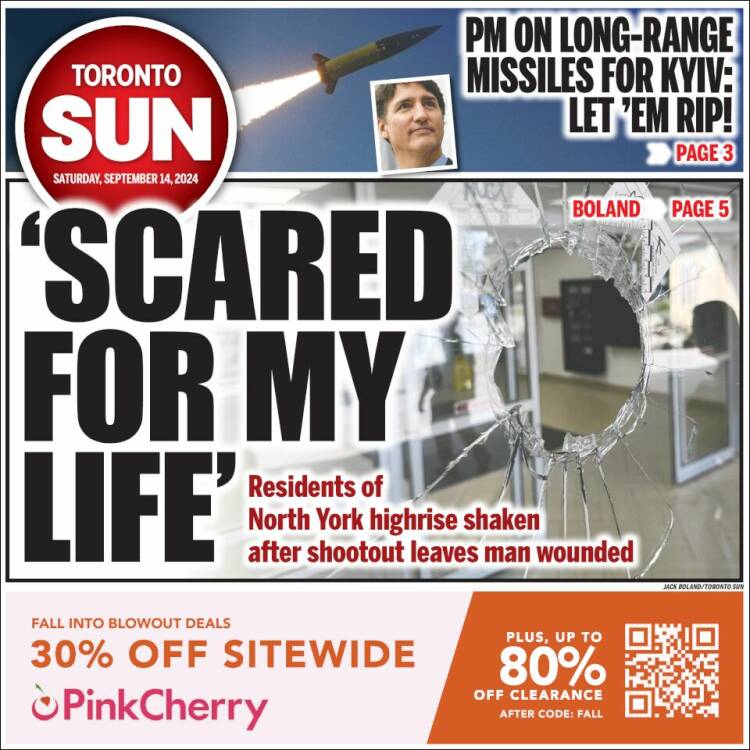 Portada de The Toronto Sun (Canadá)