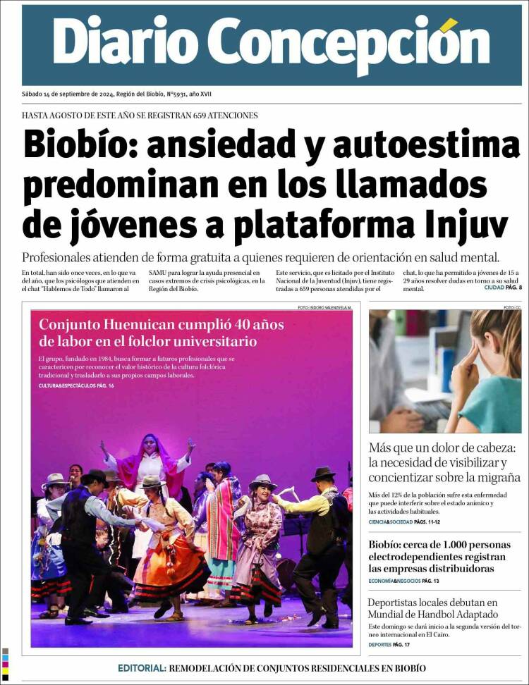 Portada de Diario de Concepción (Chile)