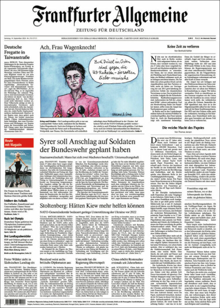 Portada de Frankfurter Allgemeine (Alemania)