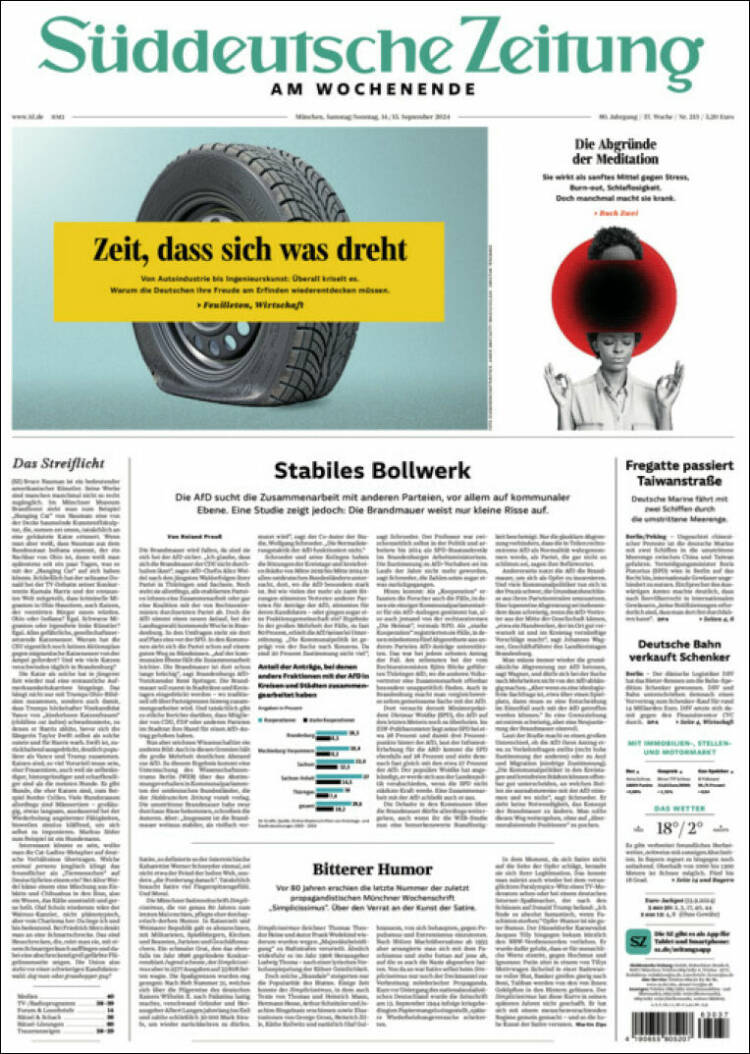 Portada de Sueddeutsche (Alemania)