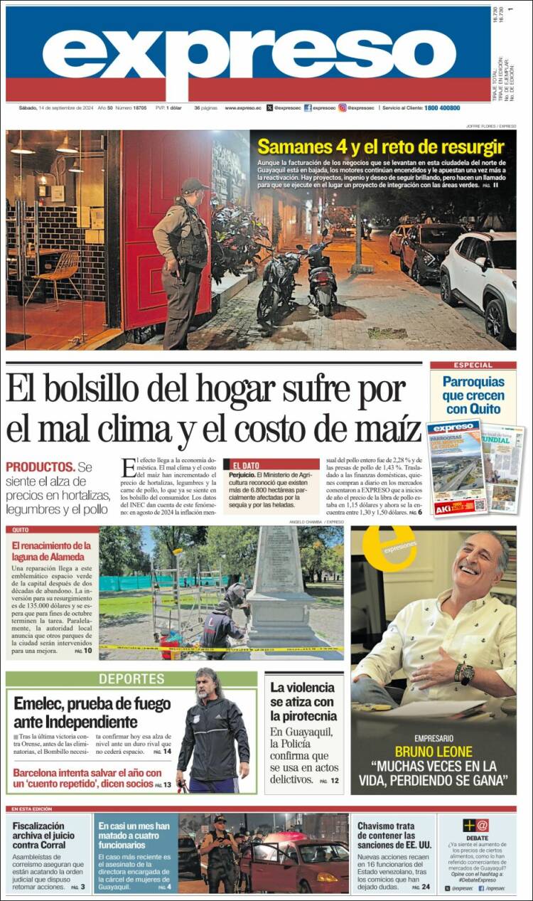 Portada de Expreso (Ecuador)