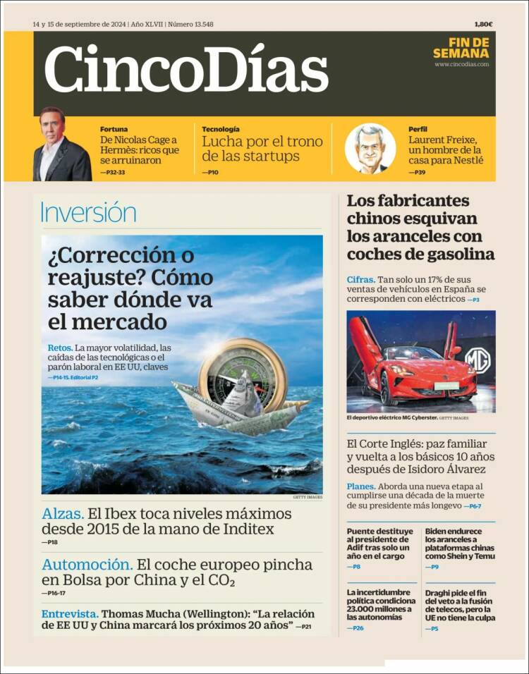 Portada de Cinco Días (Espa&ntilde;a)