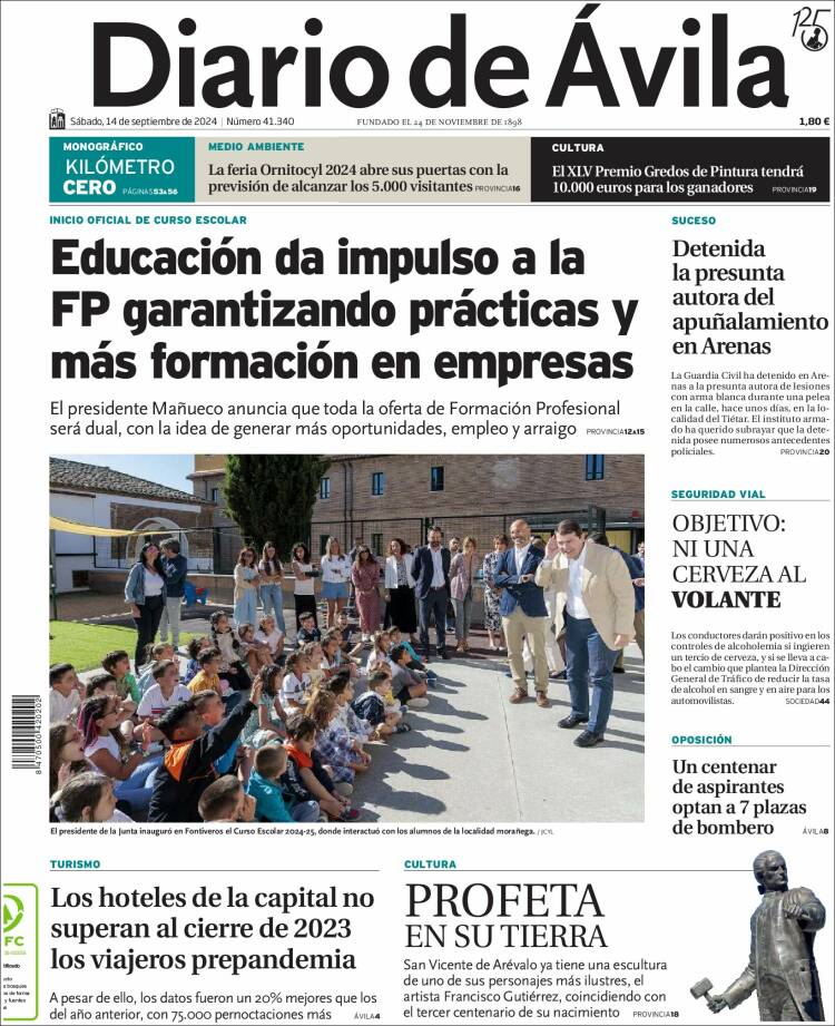 Portada de Diario de Ávila (España)