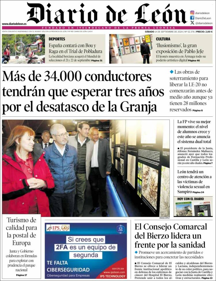 Portada de Diario de León (España)