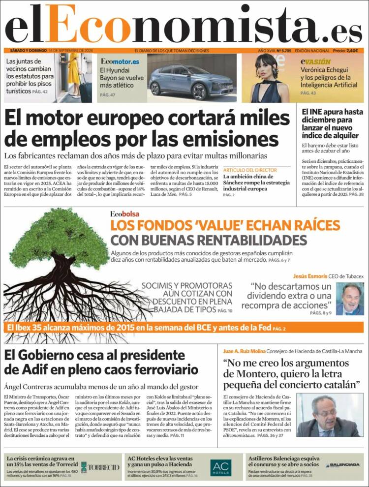 Portada de El Economista (Espa&ntilde;a)