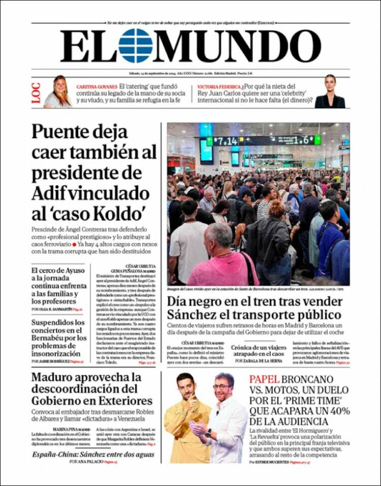 Portada de El Mundo (España)