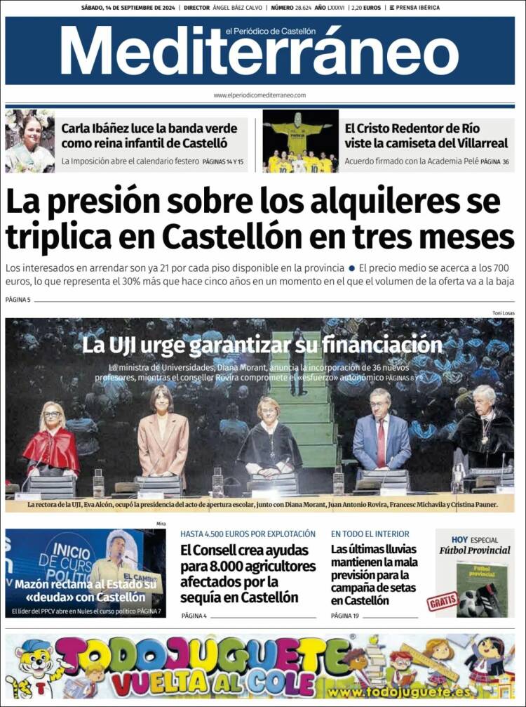 Portada de El Periódico Mediterraneo (España)