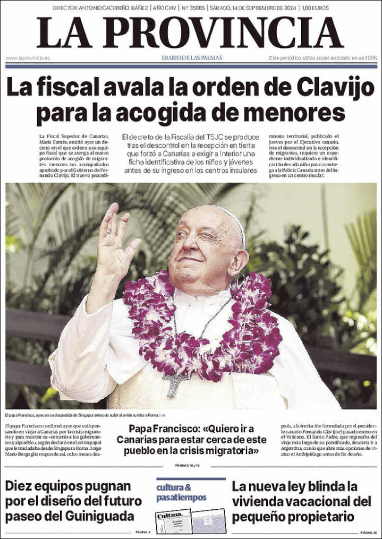 Portada de La Provincia (España)