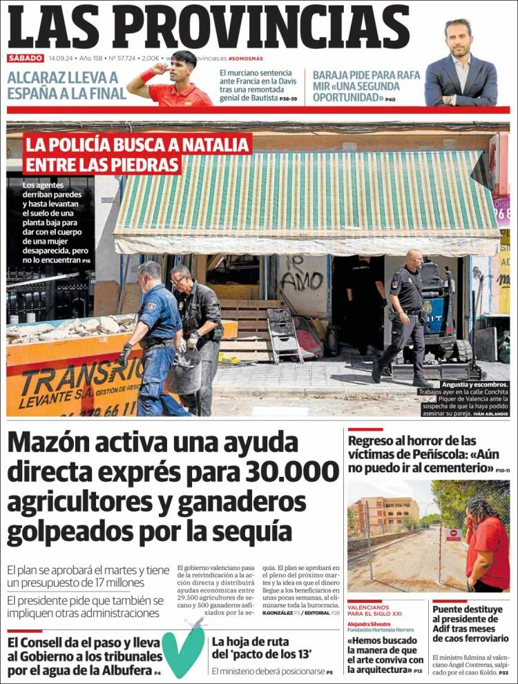 Portada de Las Provincias (España)