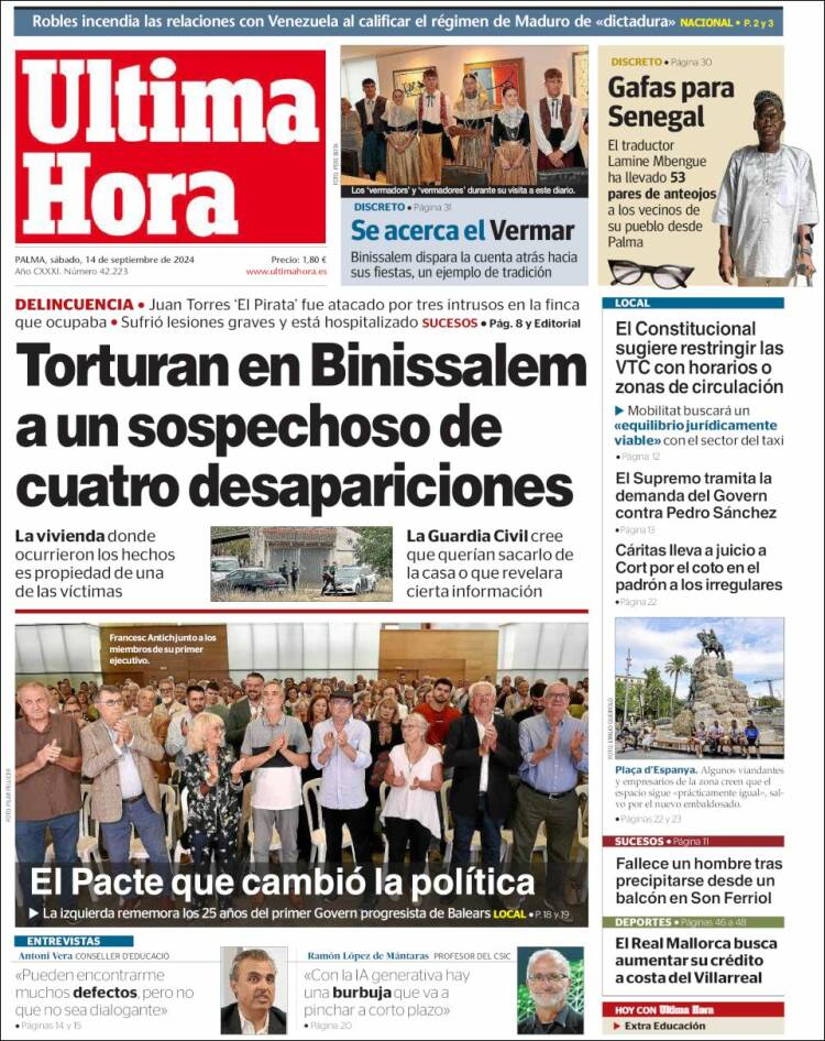 Portada de Última Hora (España)