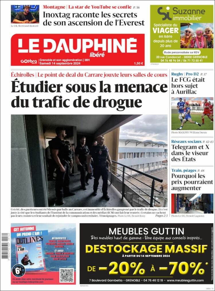 Portada de Le Dauphiné Libéré (Francia)