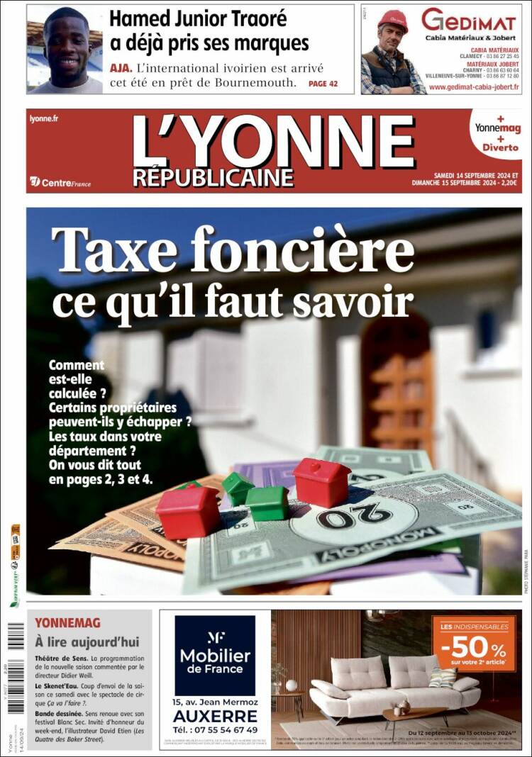 Portada de L'Yonne-Républicaine (Francia)