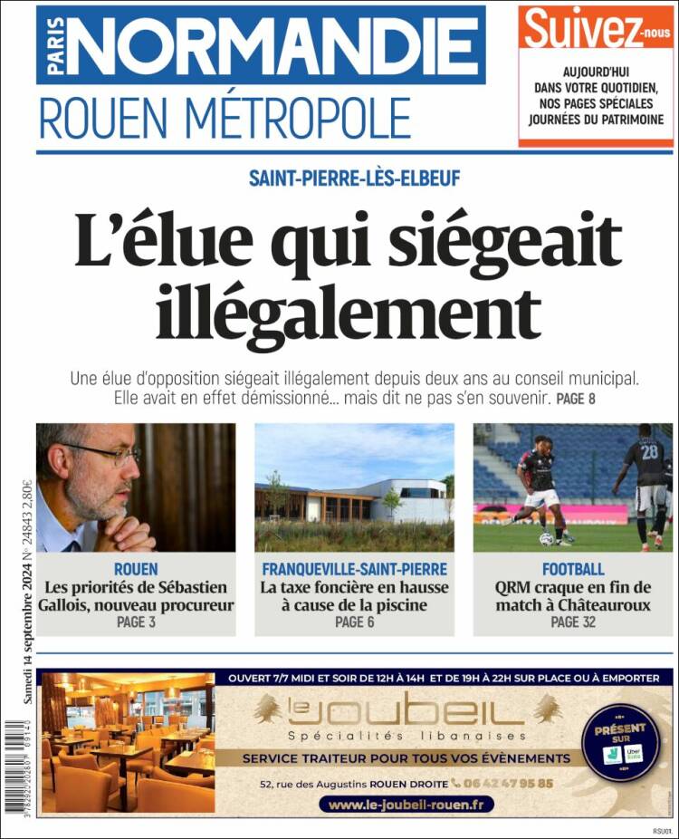 Portada de Paris Normandie (Francia)