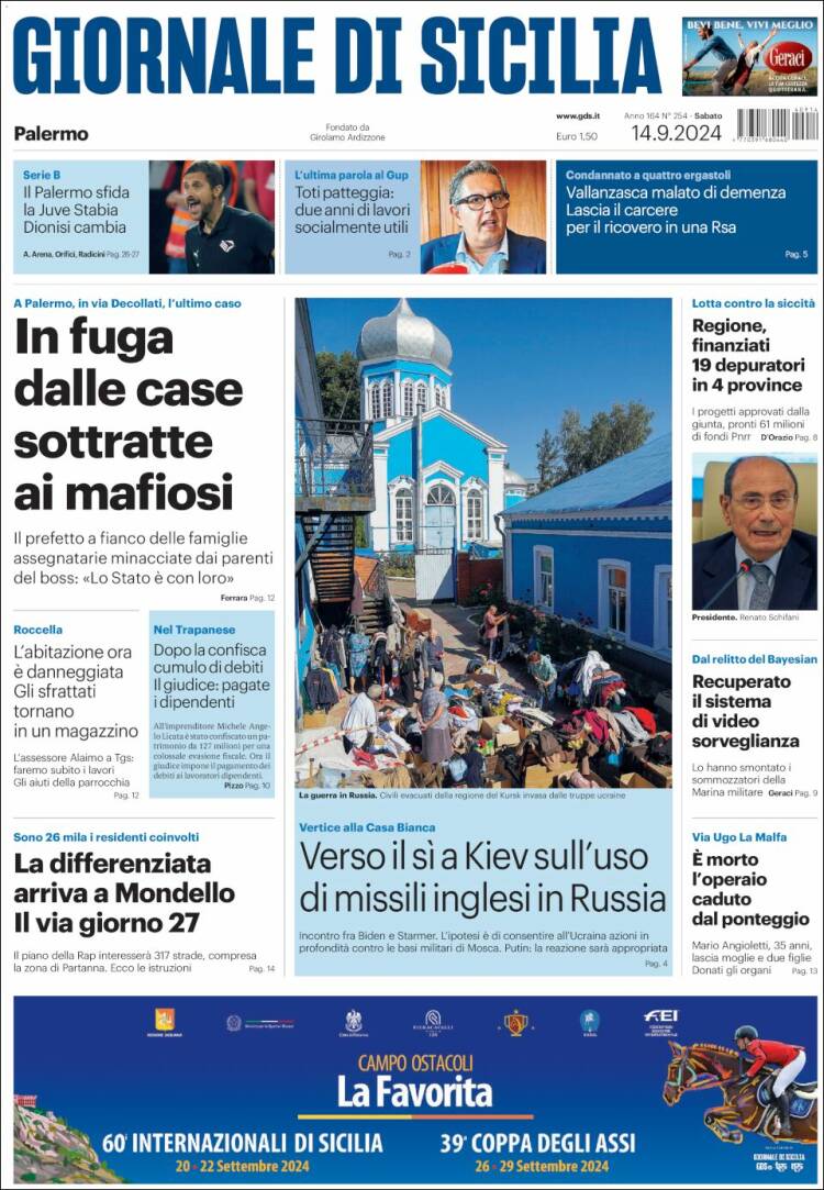 Portada de Giornale di Sicilia (Italia)
