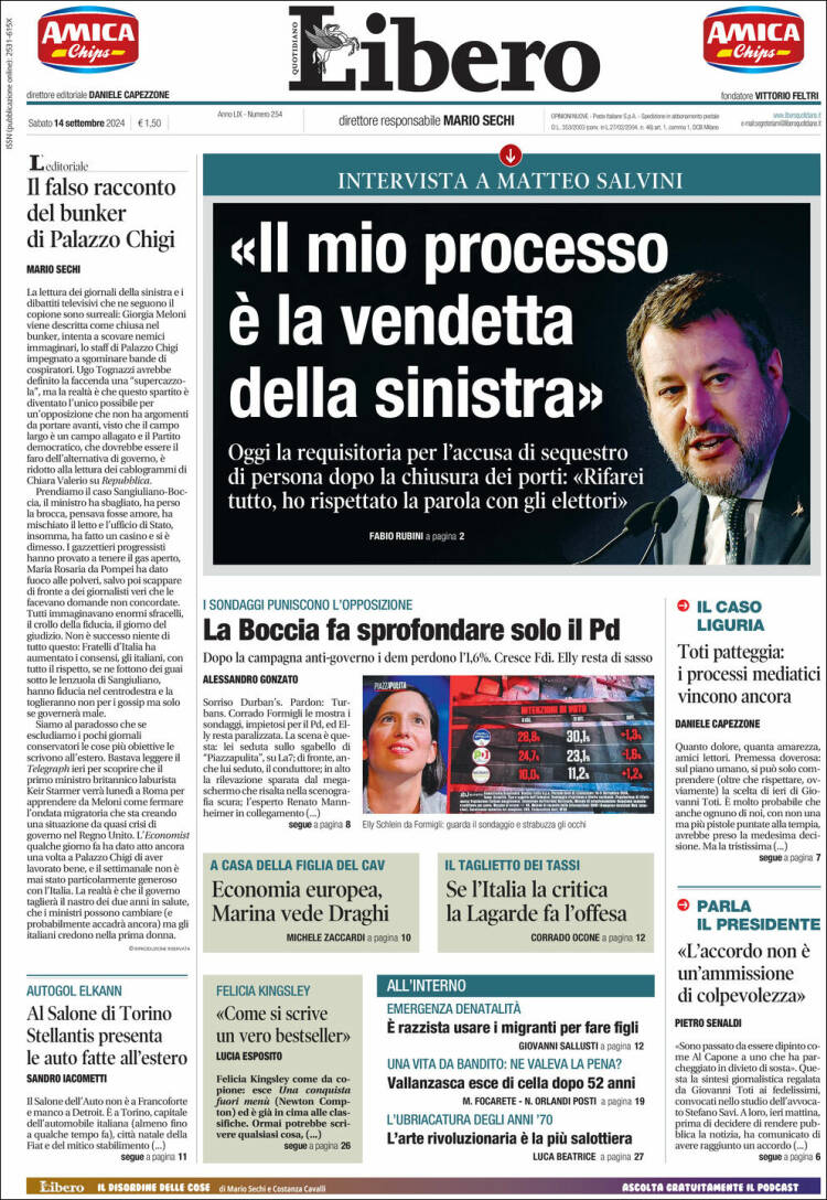 Portada de Libero (Italia)