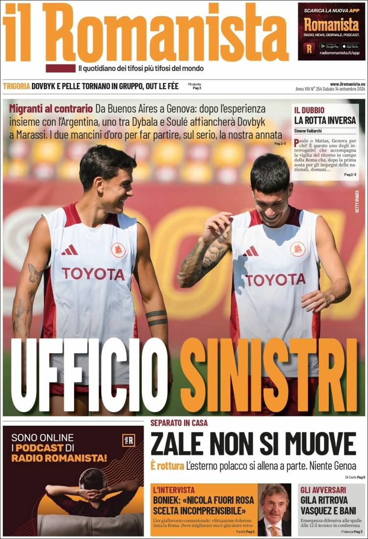 Portada de Romanista (Italia)