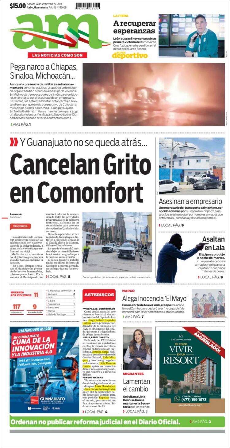 Portada de Al Día A.M. (M&eacute;xico)