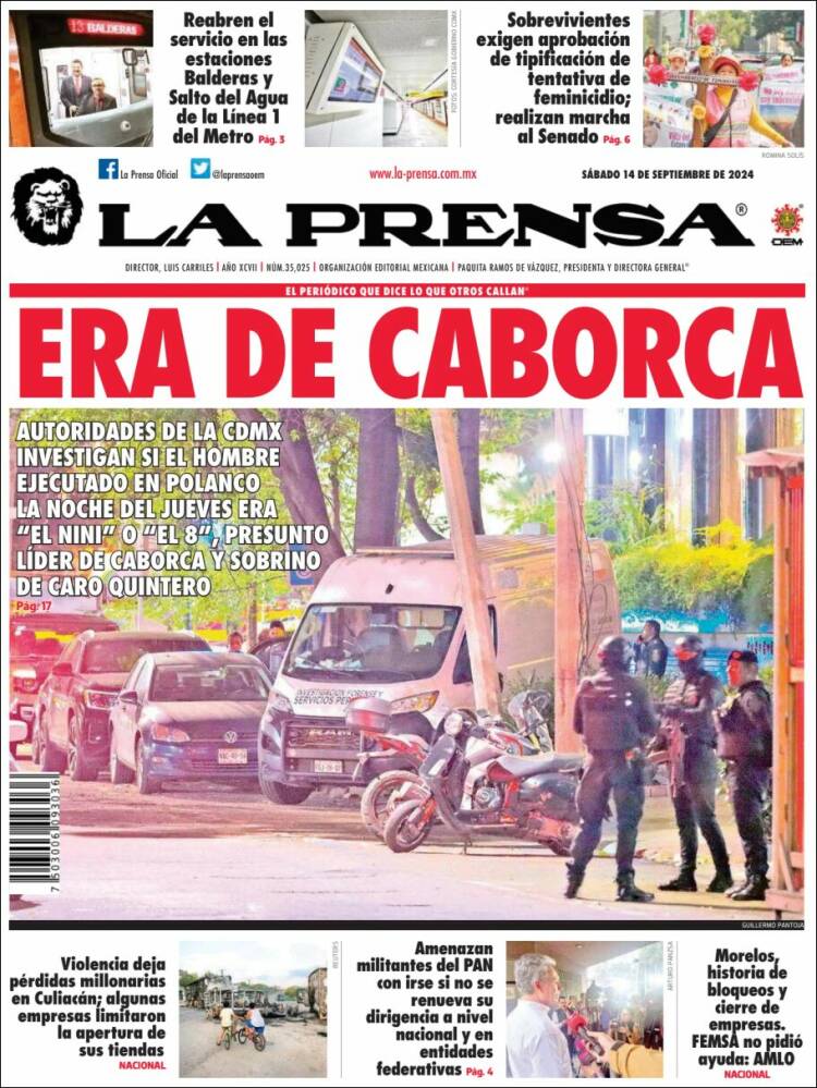 Portada de La Prensa (M&eacute;xico)