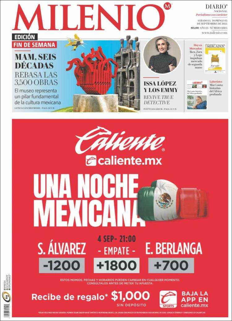 Portada de Milenio (M&eacute;xico)