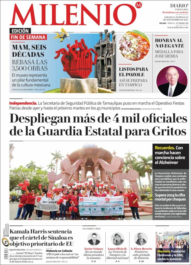 Portada de Milenio - Tamaulipas (M&eacute;xico)