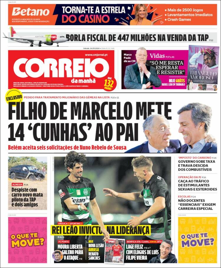 Portada de Correio da Manhã (Portugal)