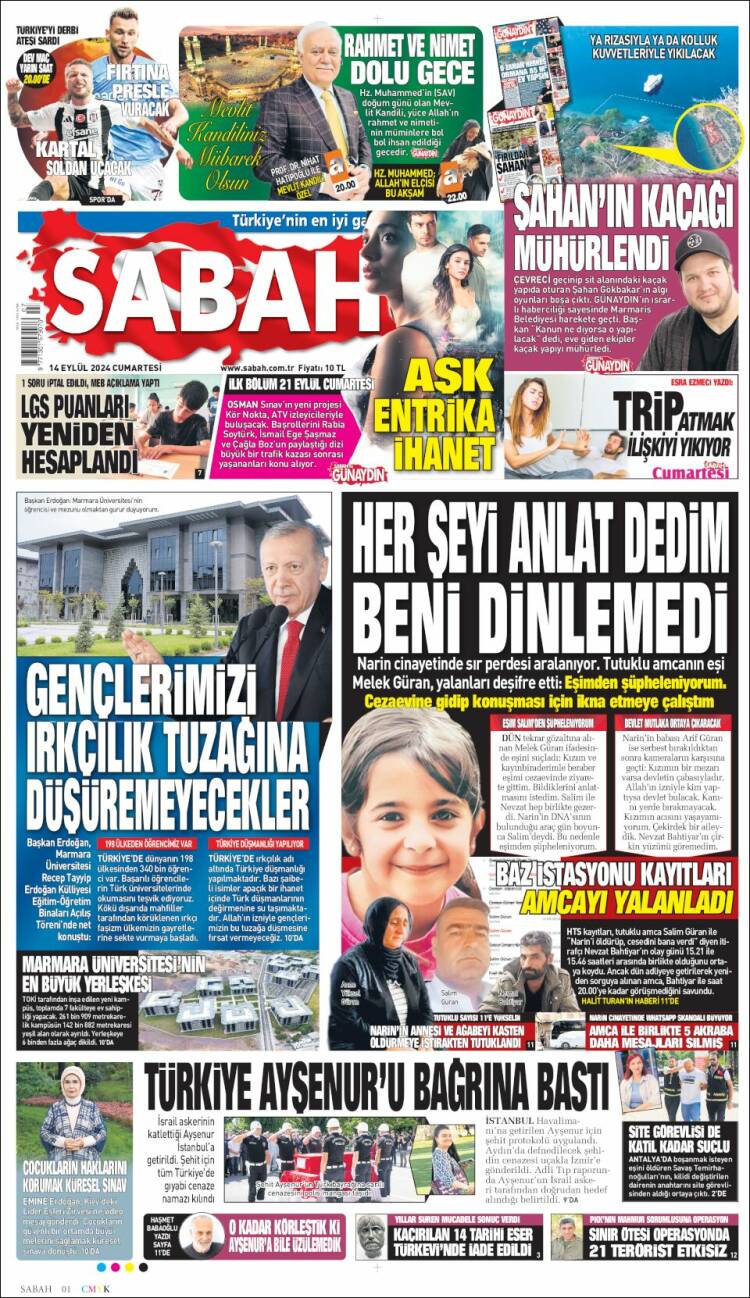 Portada de Sabah (Turqu&iacute;a)