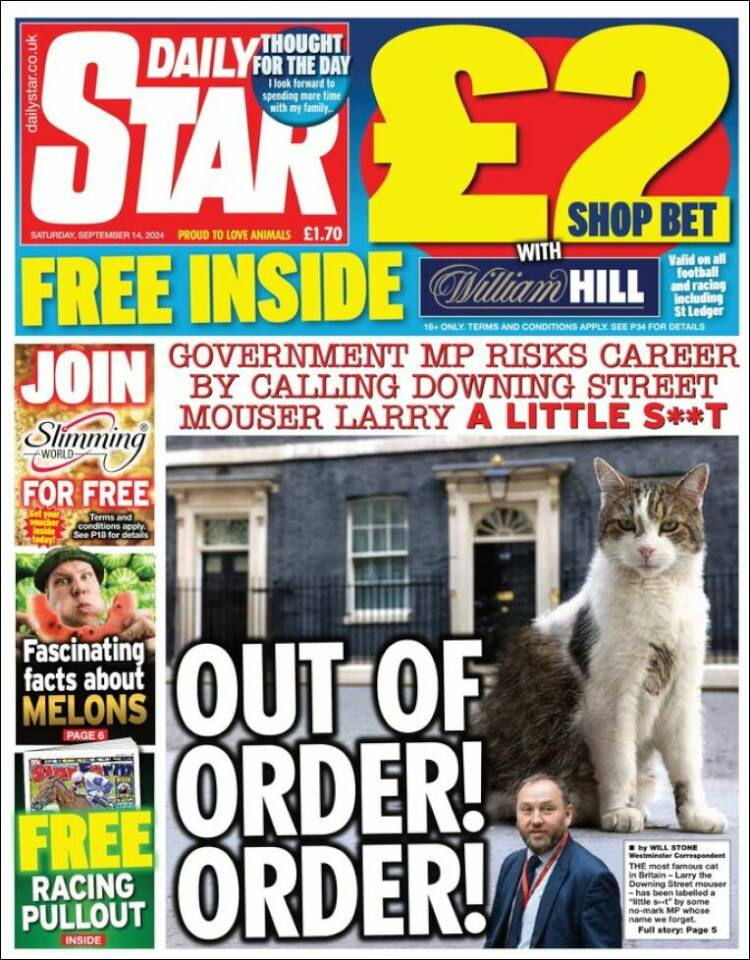 Portada de Daily Star (Reino Unido)