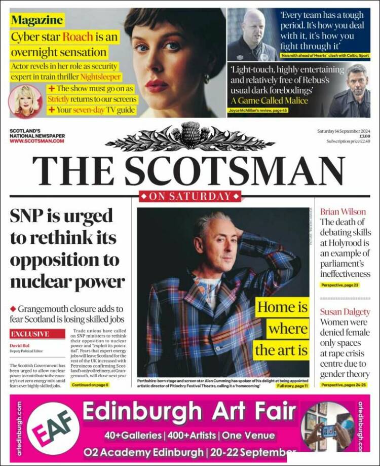 Portada de The Scotsman (Reino Unido)