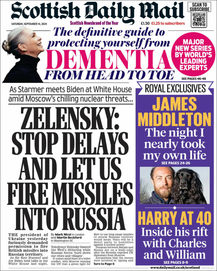 Portada de Scottish Daily Mail (Reino Unido)