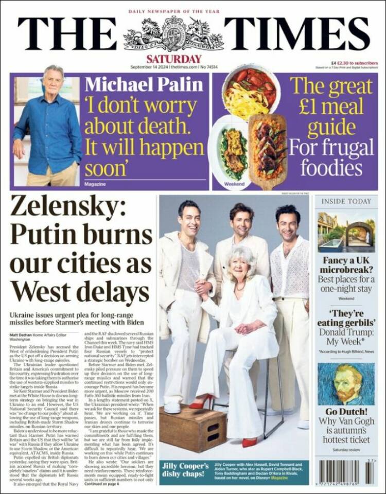 Portada de The Times (Reino Unido)
