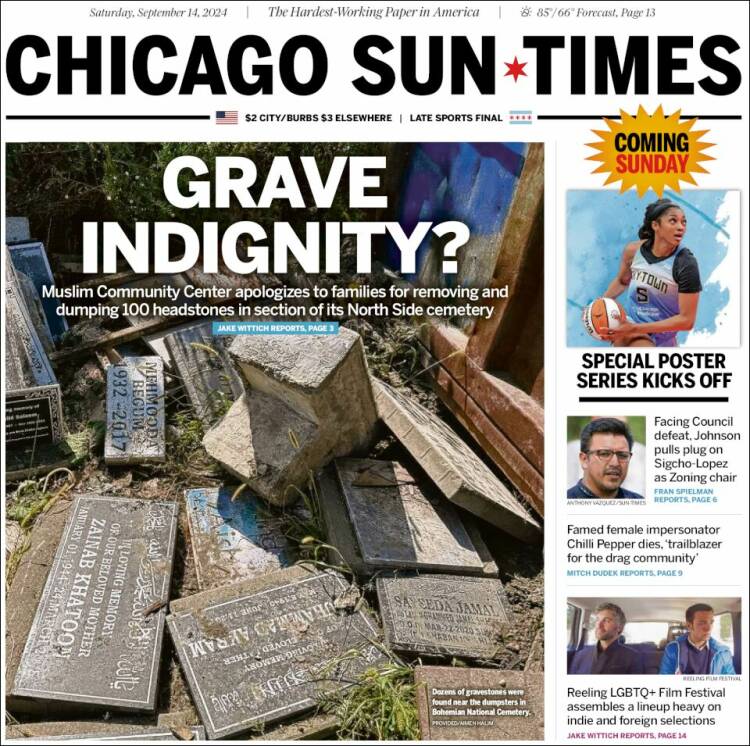 Portada de Chicago Sun-Times (USA)