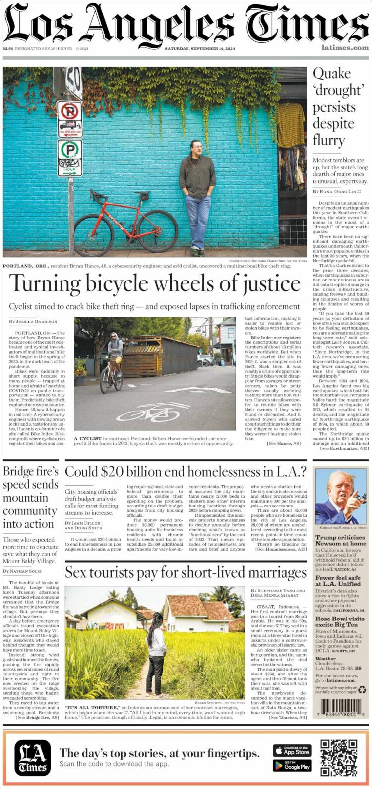 Portada de Los Angeles Times (USA)