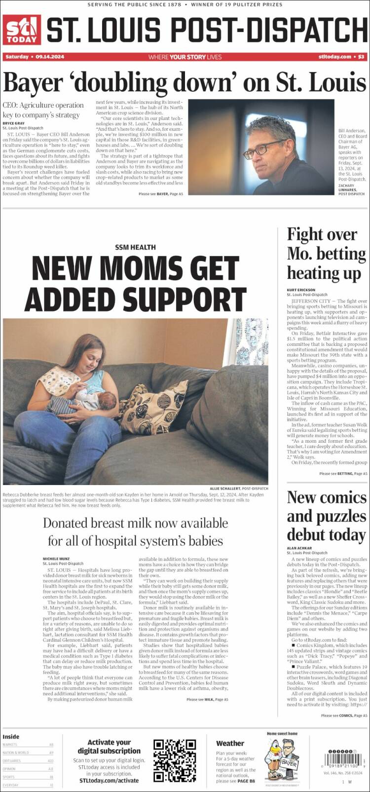 Portada de St. Louis Post-Dispatch (USA)