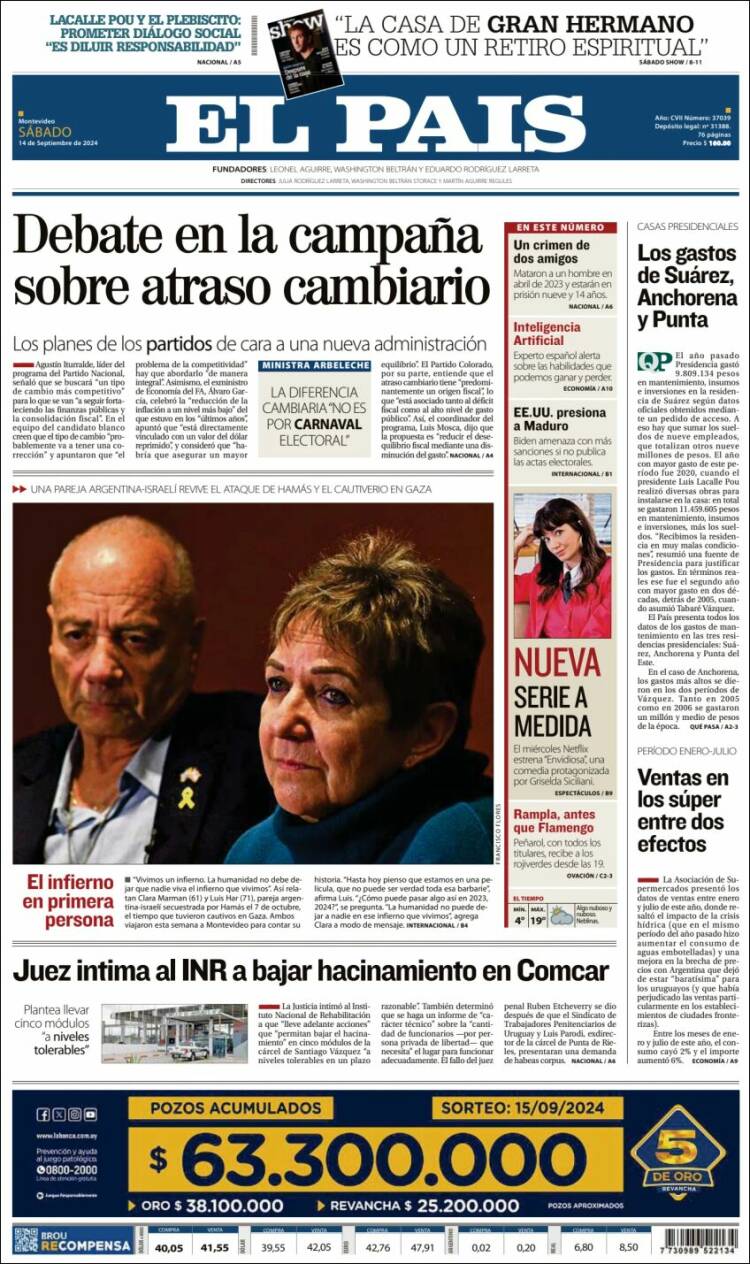 Portada de El País (Uruguay)