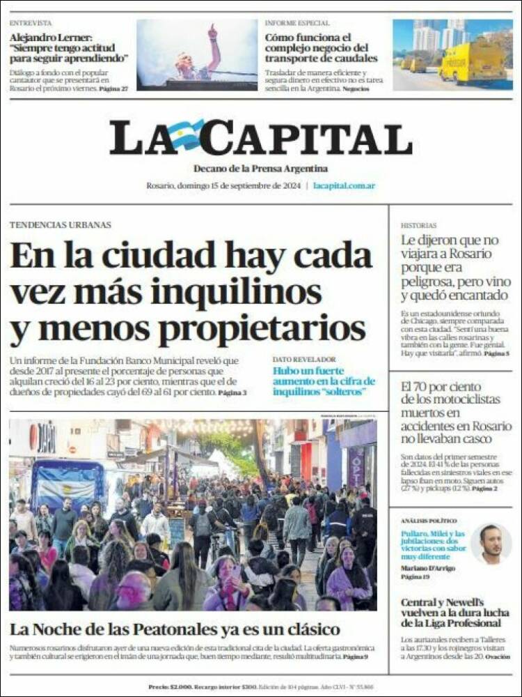 Portada de La Capital - Rosario (Argentina)