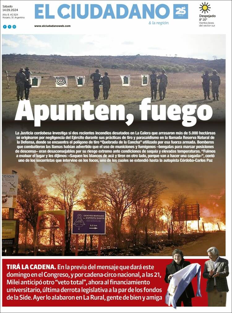 Portada de Diario El Ciudadano (Argentina)